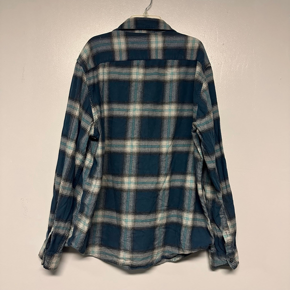 Men's Goodfellow & Co Casual Button Down flannel Shirt XL Teal Plaid - Picture 5 of 5